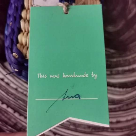 Nannacay Straw handbag Tote w Pom poms Beach bag Brand New w tag Handmade Travel - Picture 7 of 16